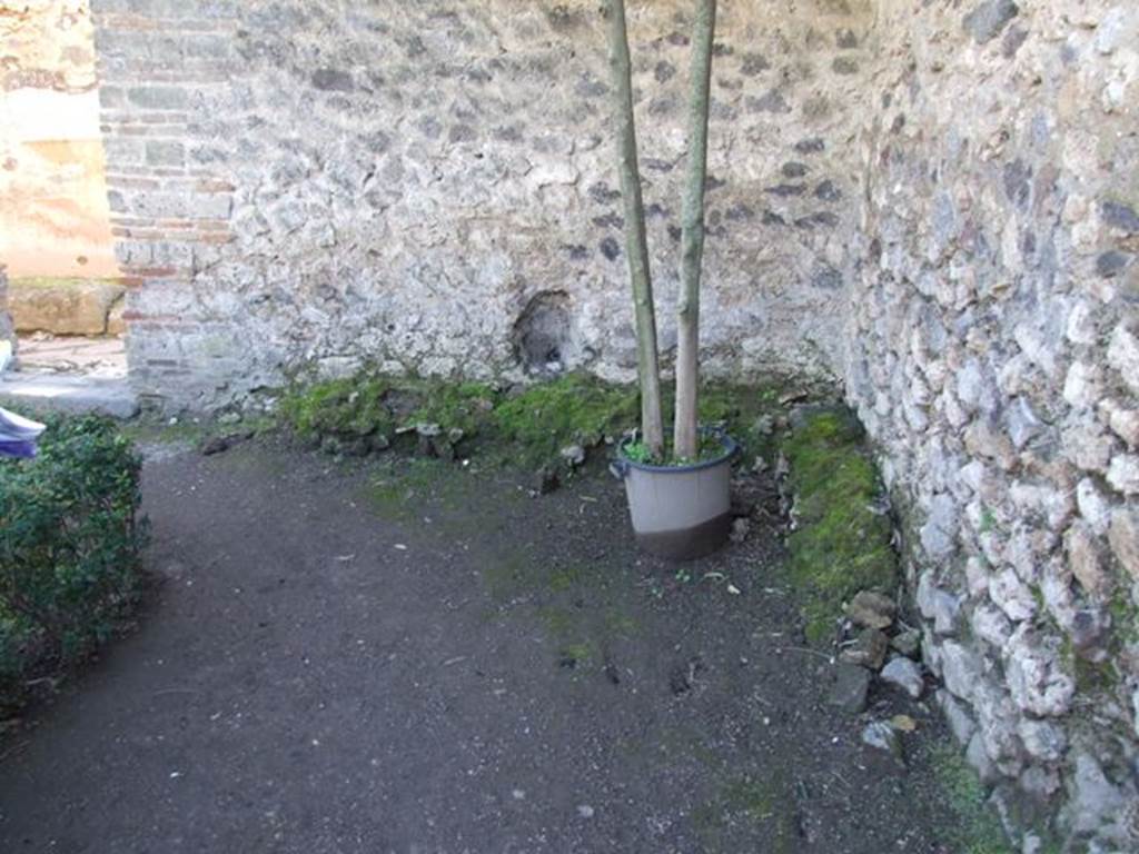 VIII.5.16 Pompeii. March 2009. Area on west side of VIII.5.38, remains of fusorium or water basin.