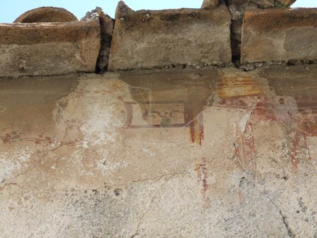 VIII.5.28 Pompeii. March 2009. Room 7, Oecus. Detail of painting on East wall.