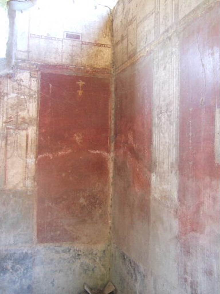 VIII.5.37 Pompeii. September 2005. Room on west side of atrium. Painted wall.