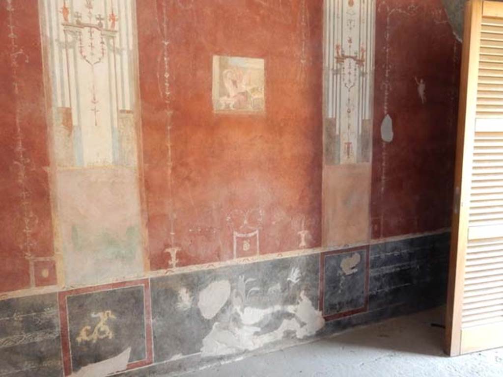 VIII.5.37 Pompeii. May 2017. Room 13, centre and east end of north wall after restoration. Photo courtesy of Buzz Ferebee.