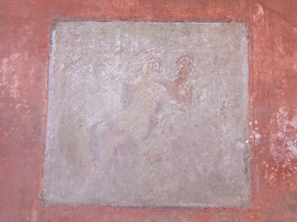 VIII.5.37 Pompeii. March 2009. Room 14, central wall painting of Mars and Venus, from north wall of oecus. See Bragantini, de Vos, Badoni, 1986. Pitture e Pavimenti di Pompei, Parte 3. Rome: ICCD. (p.355). See Richardson, L., 2000. A Catalog of Identifiable Figure Painters of Ancient Pompeii, Herculaneum. Baltimore: John Hopkins. (p.127)