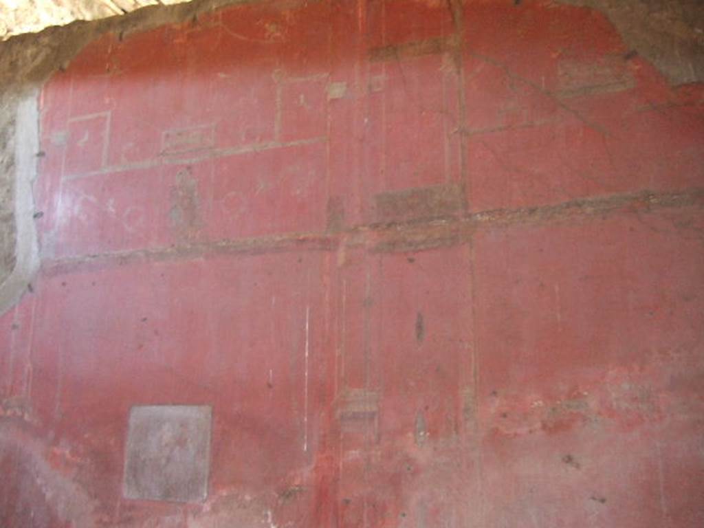 VIII.5.37 Pompeii. September 2005. Room 14. Oecus. Upper North wall. East end.