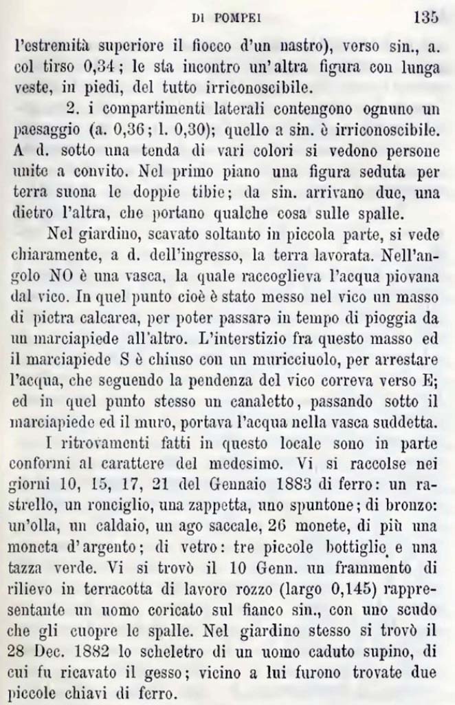Bullettino dell�Instituto di Corrispondenza Archeologica (DAIR), 1884, p.135.