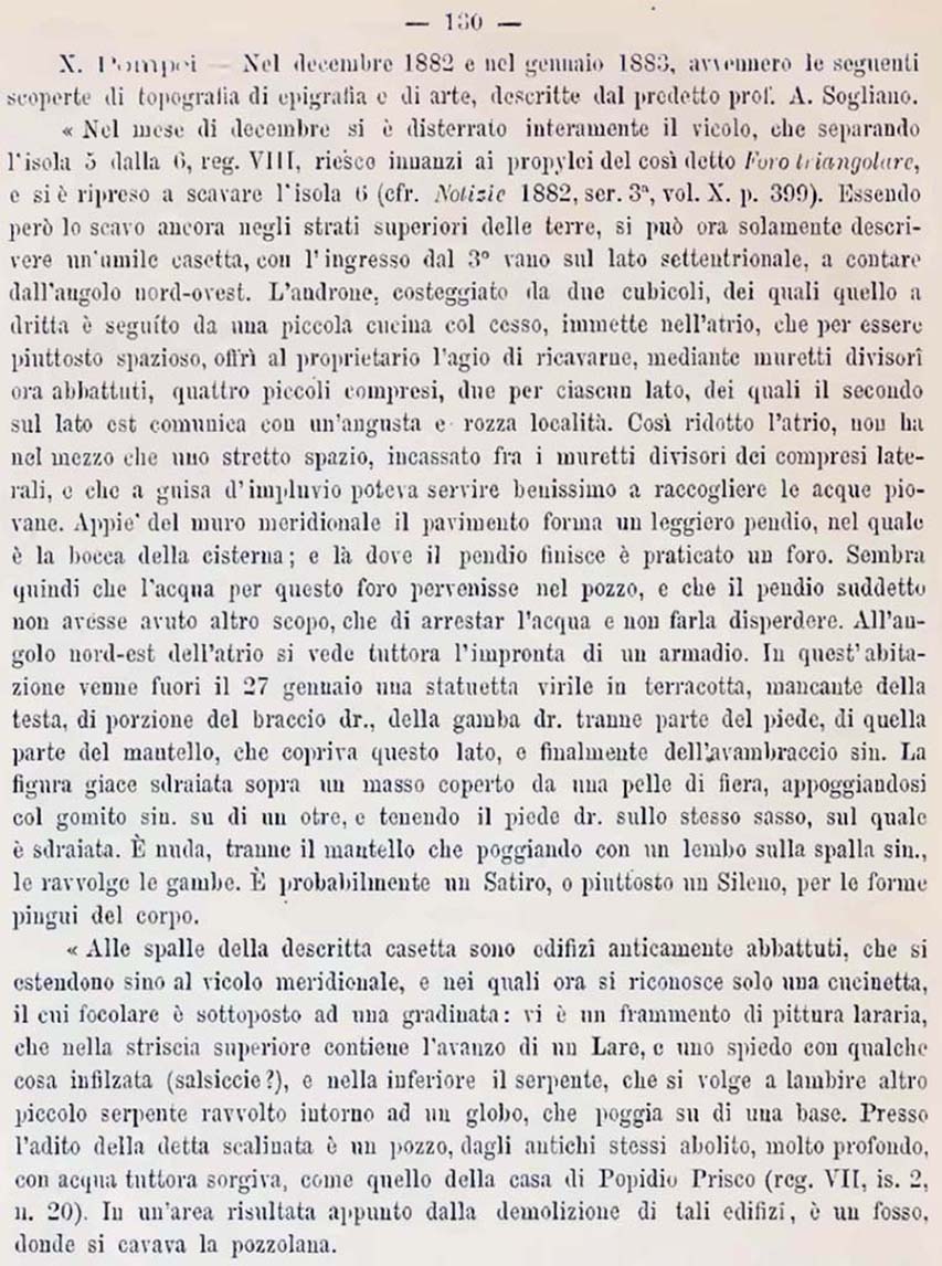 Sogliano, Notizie degli Scavi, December (1882), p.130;