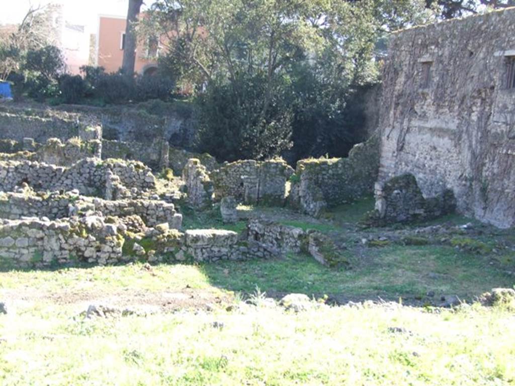 VIII.7.12 Pompeii. March 2009. Looking south across rear of 8.7.11 and 12.