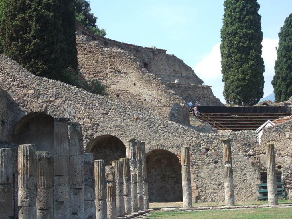 VIII.7.16 Pompeii. September 2006. Looking north towards north west corner and staircase to Triangular Forum.