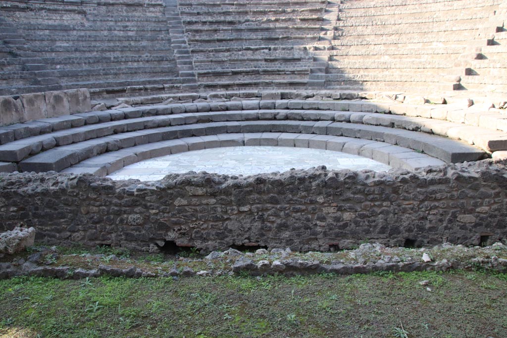 VIII.7.18 Pompeii. October 2023. Looking north from stage. Photo courtesy of Klaus Heese.