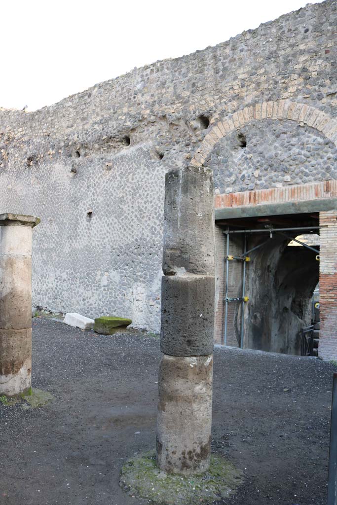 VIII.7.19 Pompeii. December 2018.
Exit/entrance to Little Theatre, on east end of Large Theatre behind the stage.
Photo courtesy of Aude Durand.