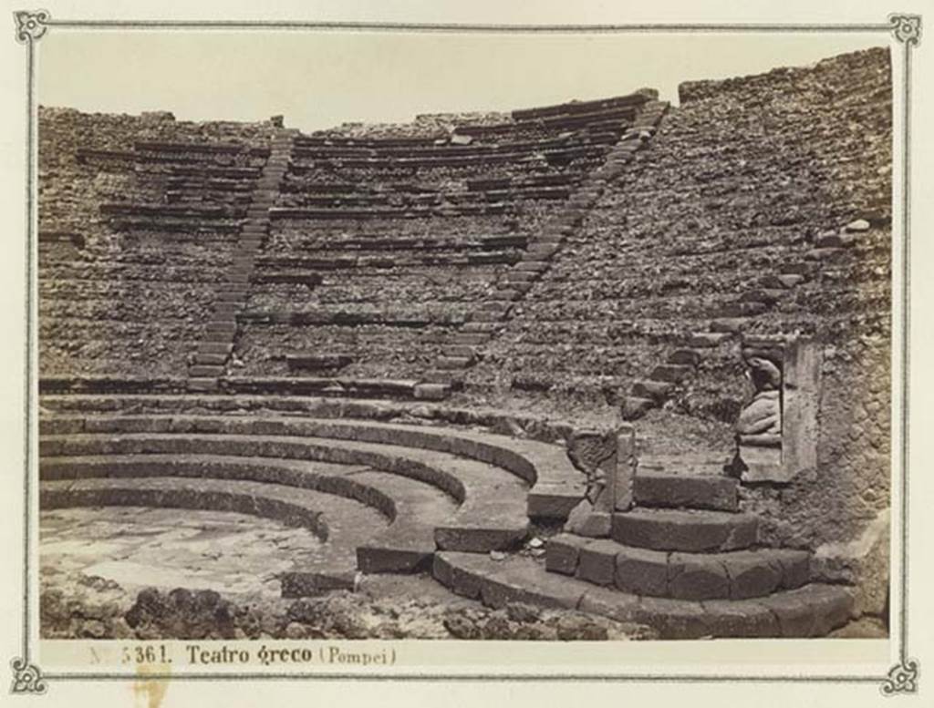 VIII.7.19 Pompeii. From an album dated February 1874. Looking towards seating on east side.
Photo courtesy of Rick Bauer.