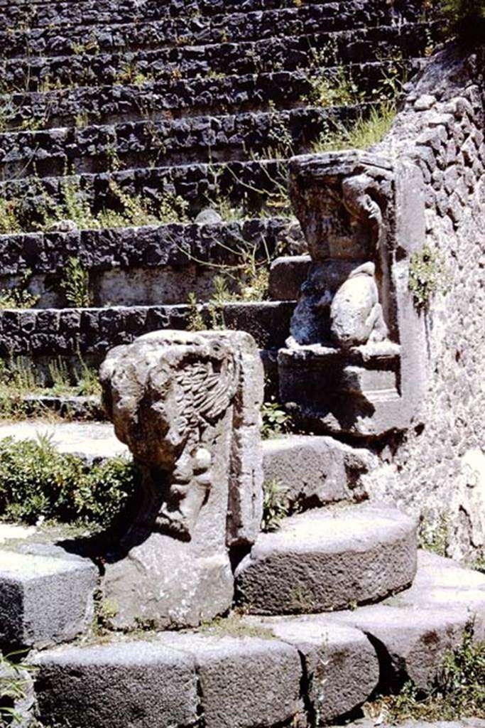 VIII.7.19 Pompeii. 1966. The Lion’s foot and the Kneeling Atlas and stone seating on the east side. Photo by Stanley A. Jashemski.
Source: The Wilhelmina and Stanley A. Jashemski archive in the University of Maryland Library, Special Collections (See collection page) and made available under the Creative Commons Attribution-Non Commercial License v.4. See Licence and use details.
J66f0141