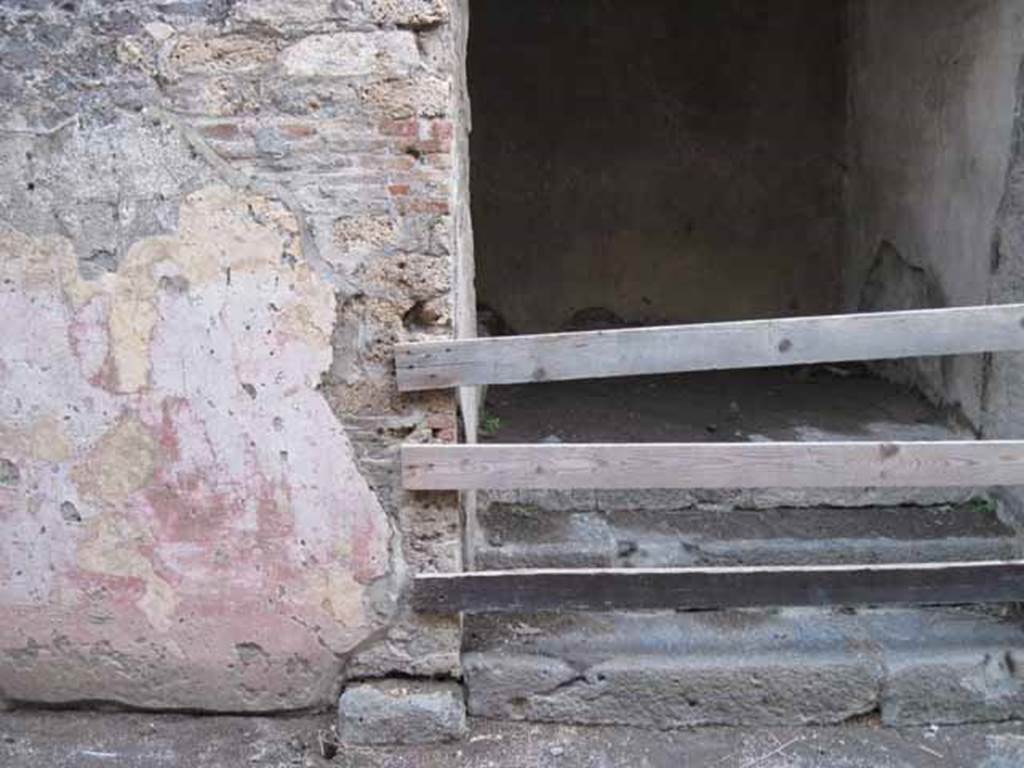 VIII.7.20 Pompeii. September 2010. Graffito passage. South wall. Sequence moving east - west of remaining fresco work. Photo courtesy of Drew Baker.