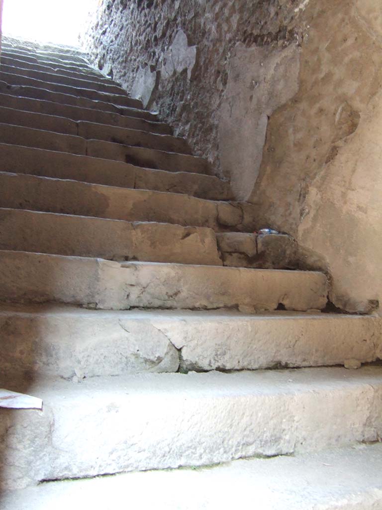 VIII.7.20 Pompeii. May 2006.
Second, west rear entrance to the Little Theatre or Odeon with steps to upper seating.
