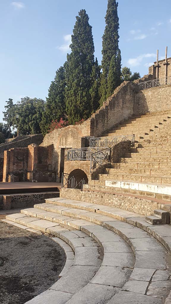 VIII.7.20 Pompeii. August 2021. Looking south-west from seating.
Foto Annette Haug, ERC Grant 681269 DÉCOR.