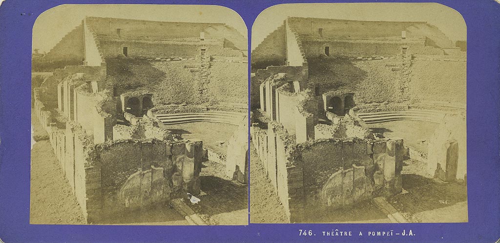 VIII.7.20 Pompeii. Photo c.1860-1870 by Jean Andrieu, no. 746.
Looking west towards Large Theatre, with entrance to stage, on right. Photo courtesy of Rick Bauer.