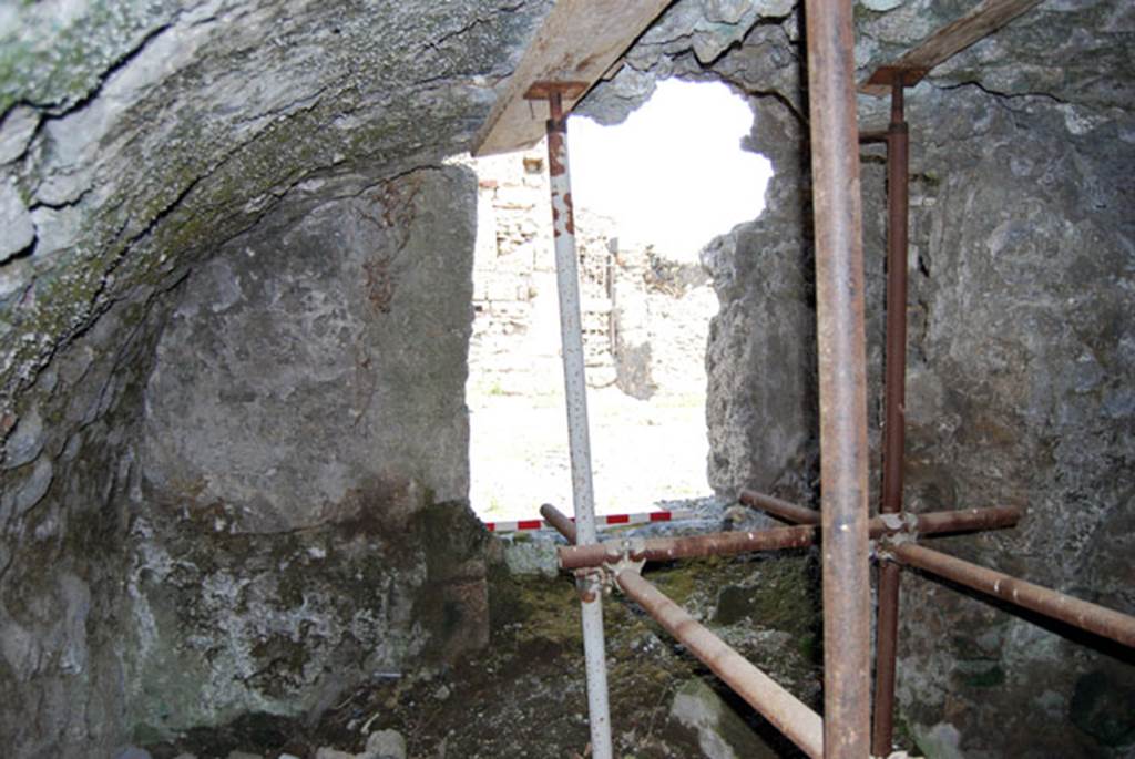 VIII.7.24 Pompeii. June 2009. North side of “storage room” and doorway to atrium. Photo courtesy of Sera Baker.