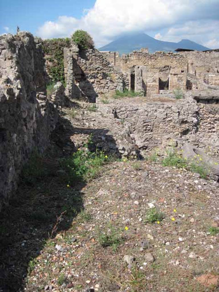 VIII.7.24 Pompeii. September 2010. Looking north along western portico of garden. Photo courtesy of Drew Baker.