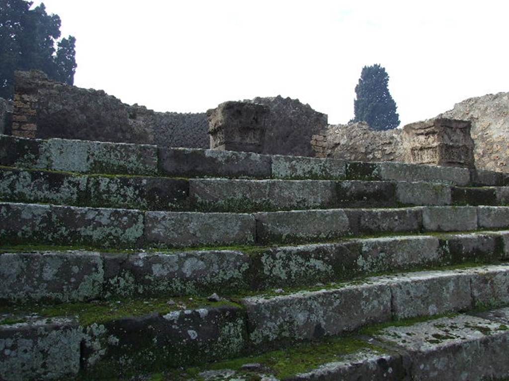 VIII.7.25 Pompeii. December 2006. Steps to upper podium and Cella.