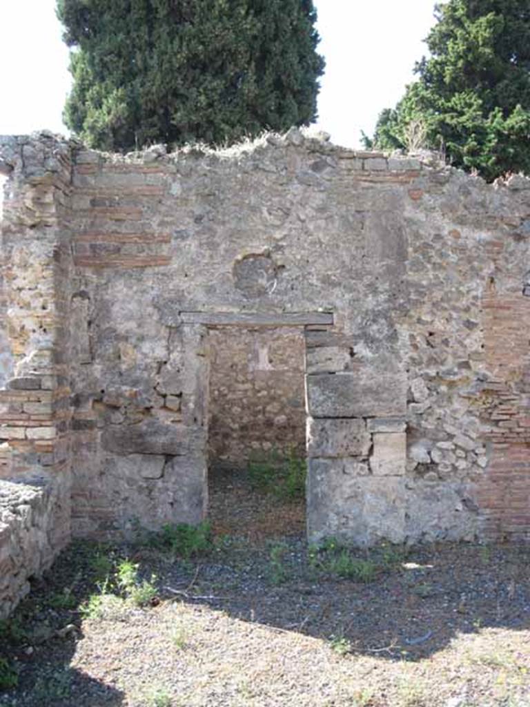 VIII.7.26 Pompeii. September 2010. Doorway to fourth room with two doorways, on west side of atrium, in south-west corner. Photo courtesy of Drew Baker.
