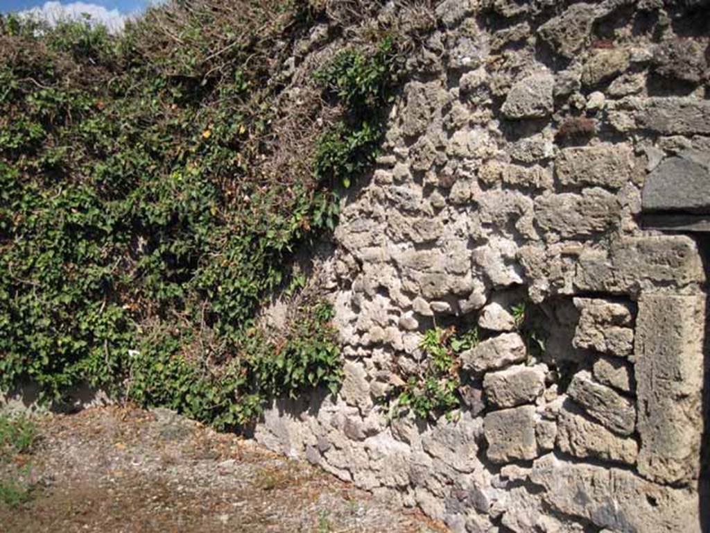 VIII.7.26 Pompeii. September 2010. East wall and north east corner of triclinium. Photo courtesy of Drew Baker.