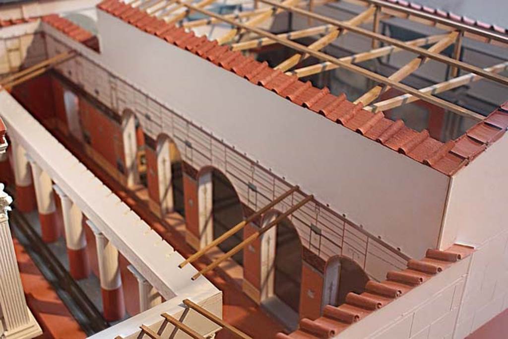 VIII.7.28 Pompeii. Ekklesiasterion reconstructed on model in Naples Museum.
Photo courtesy of Giampiero Bevagna.