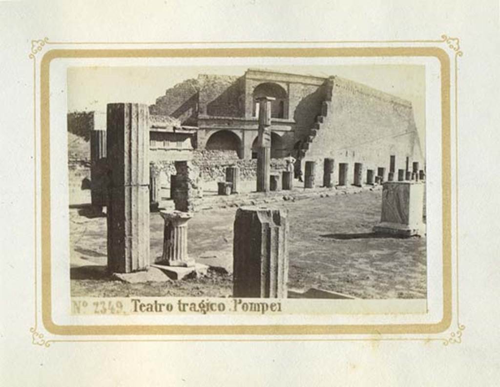 VIII.7.30 Pompeii. Album dated January 1875. Looking across east side of Triangular Forum, with theatre in background. Photo courtesy of Rick Bauer.