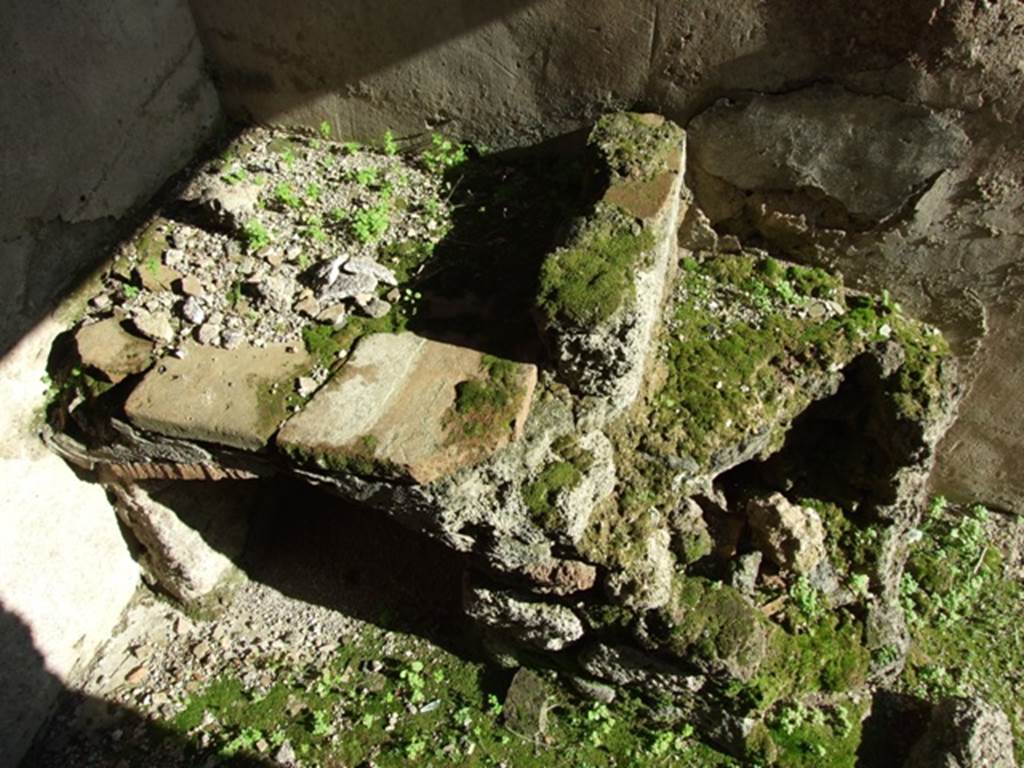 IX.1.4 Pompeii. March 2009. Rear room. Remains of hearth.