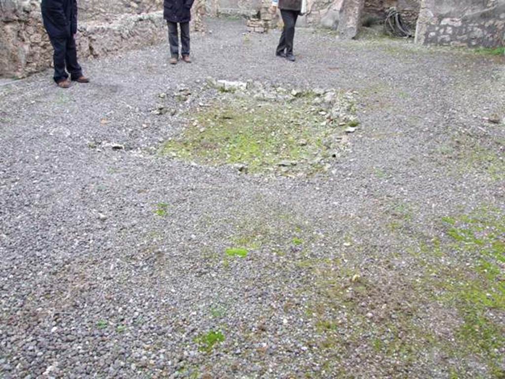IX.1.7 Pompeii.  December 2007.  Remains of impluvium in atrium.