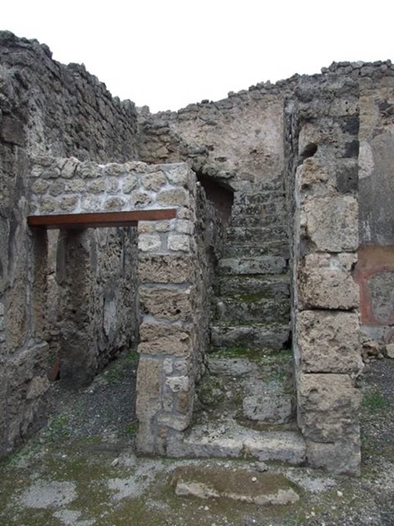 IX.1.12 December 2007. Stone steps to upper floor.