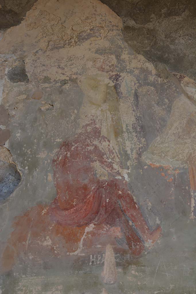 IX.1.22 Pompeii. September 2019. Room 19, detail from painting on north wall, Hercules.
Foto Annette Haug, ERC Grant 681269 DÉCOR