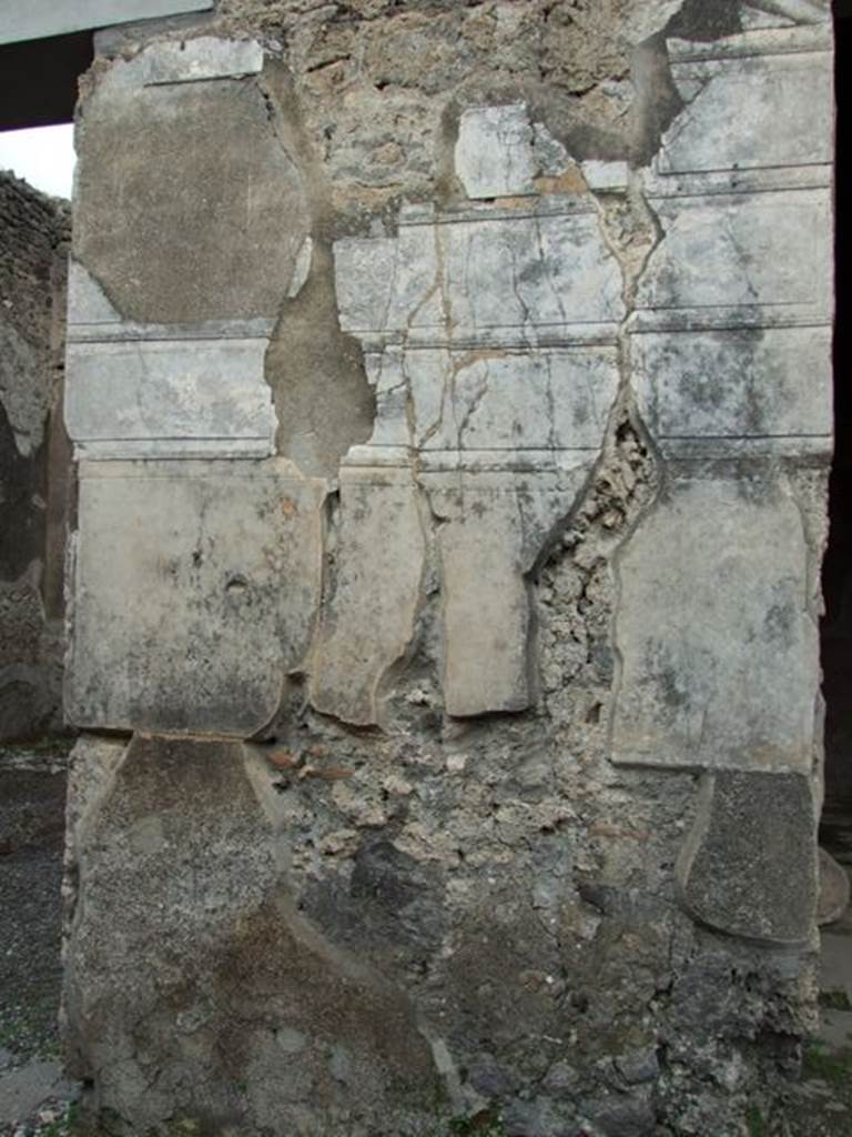 IX.1.22 House of M. Epidi Sabini. December 2007. First style decoration. Wall between rooms 25 and 26.