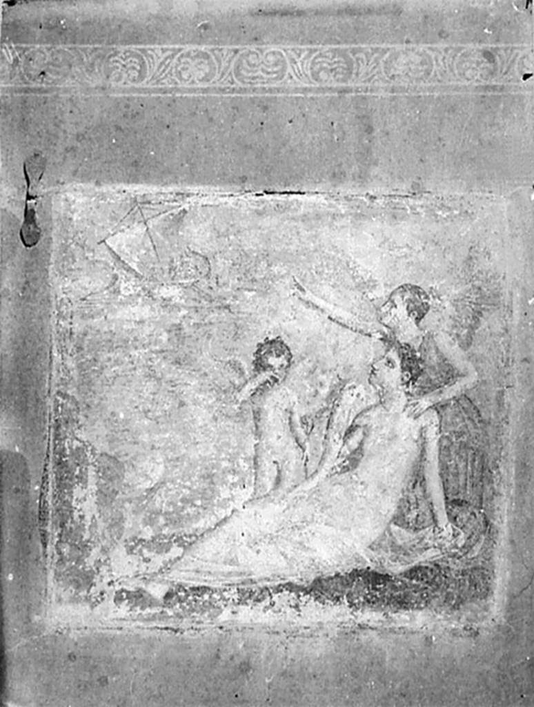 IX.2.5 Pompeii. Centre of north wall of triclinium. Painting of Ariadne abandoned.
DAIR 31.1744. Photo © Deutsches Archäologisches Institut, Abteilung Rom, Arkiv.
See http://arachne.uni-koeln.de/item/marbilderbestand/918520