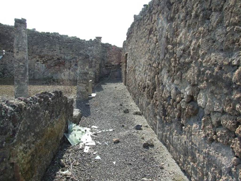 IX.2.17 Pompeii. March 2009. Room 9. Garden area. Looking west along narrow North Portico.
