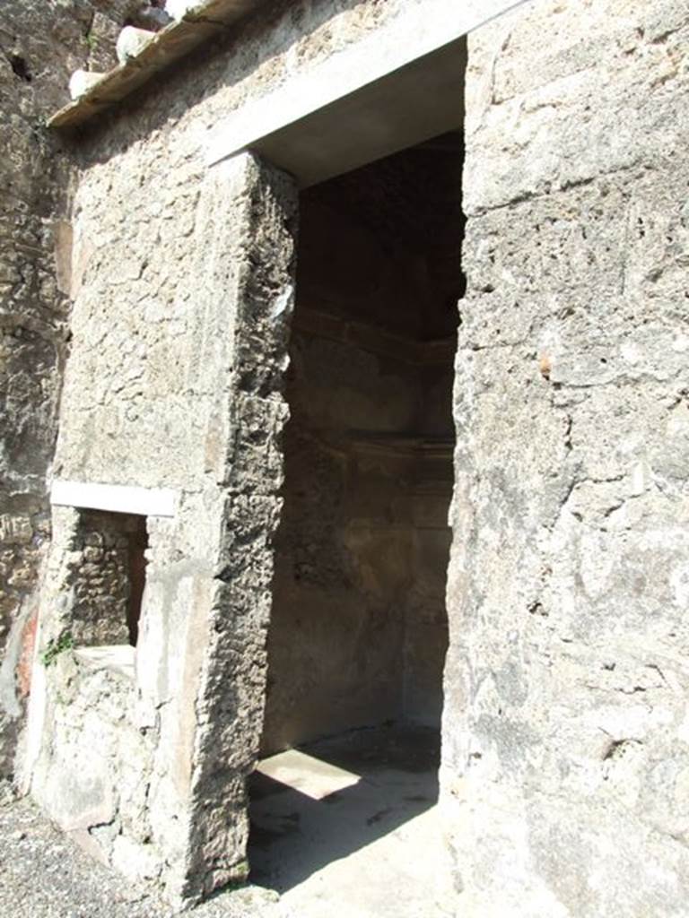 IX.2.17 Pompeii. March 2009. Doorway to Room 2, Cubiculum. Looking east from atrium.