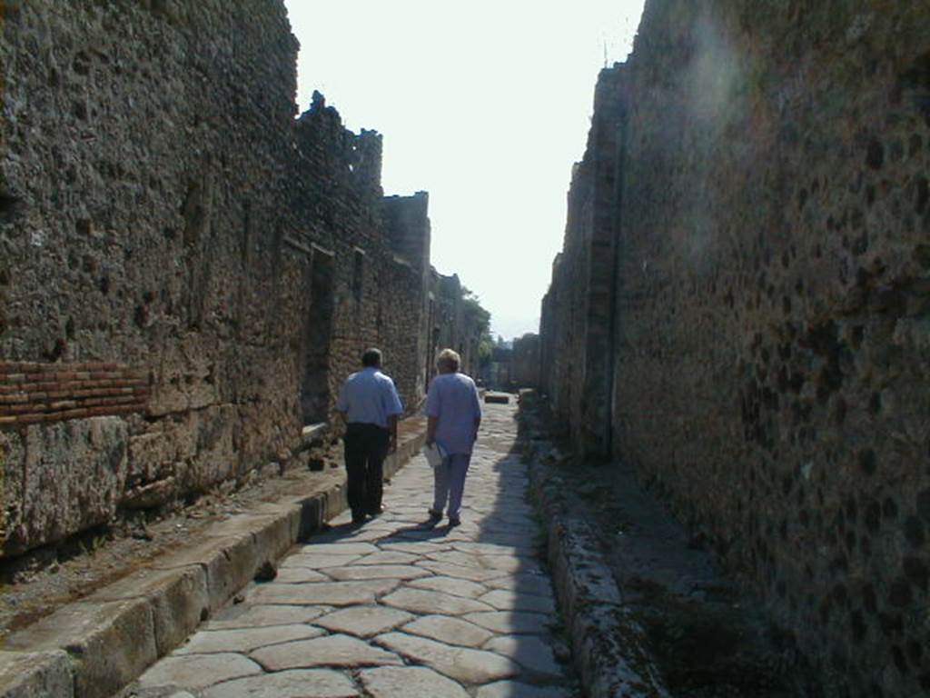 IX.7 Pompeii. May 2005. Vicolo di Tesmo looking south. IX.2.19