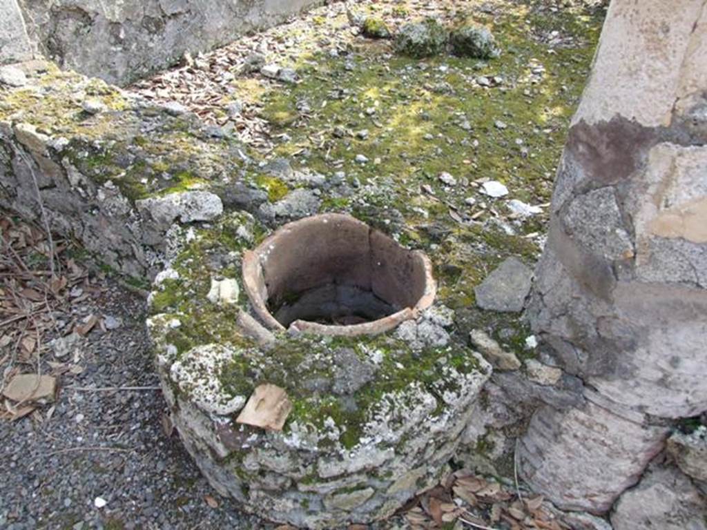 IX.2.21 Pompeii. March 2009. Room 11. East wall of garden area, with Cistern opening in wall.