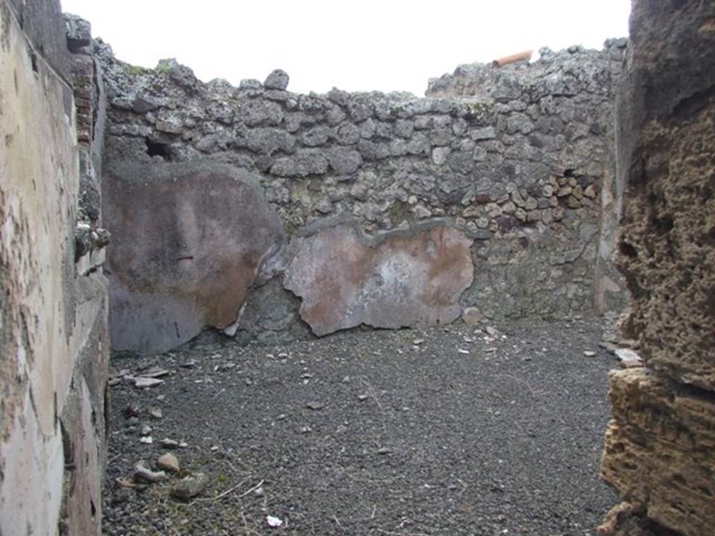 IX.2.24 Pompeii. March 2009. West wall with remains of plaster in room on west side of corridor.