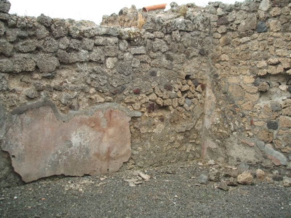 IX.2.24 Pompeii. May 2005. West wall and north-west corner of triclinium.