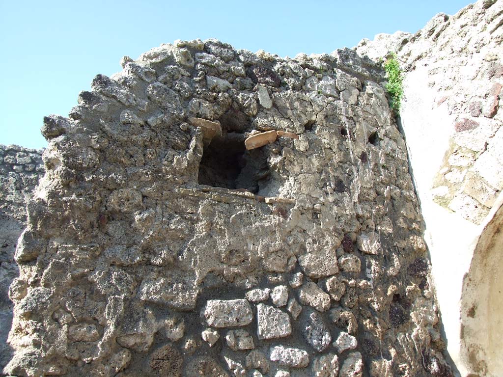 IX.3.2 Pompeii. March 2009. North wall of garden area. Niche at higher level.