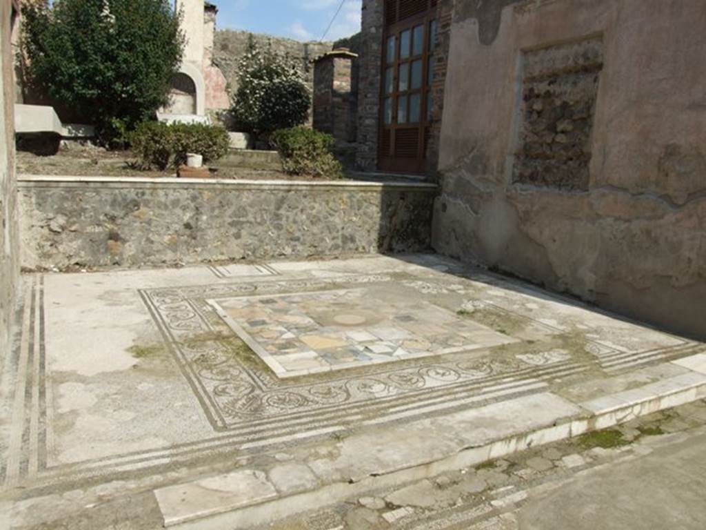 IX.3.5 Pompeii. March 2009. Room 12. Tablinum, with view to raised garden at rear.
