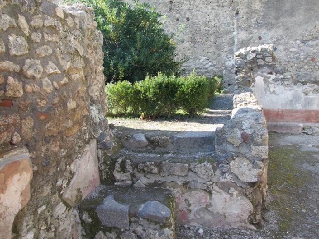 IX.3.12 Pompeii. March 2009. Steps to garden area on higher level.