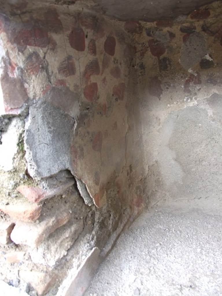 IX.3.15 Pompeii. March 2009. Room 12. Niche of Lararium, decorated inside with red paintings. North side.