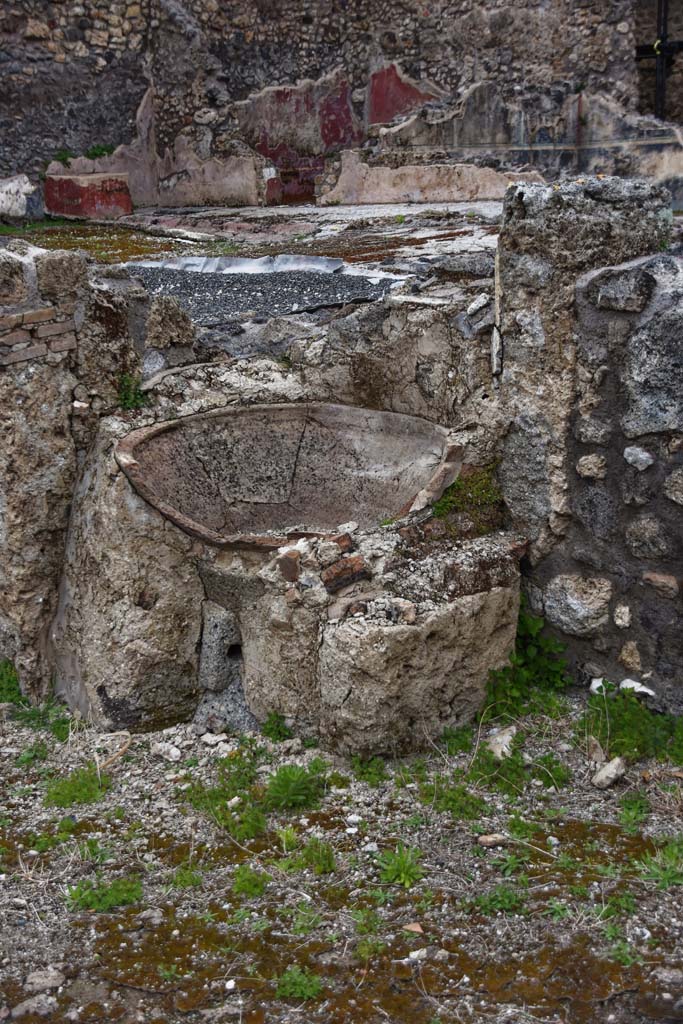 IX.3.22 Pompeii. April 2021.
Looking north-west towards area of two rooms with painted wall decorations.
Photo courtesy of Nicolas Monteix.