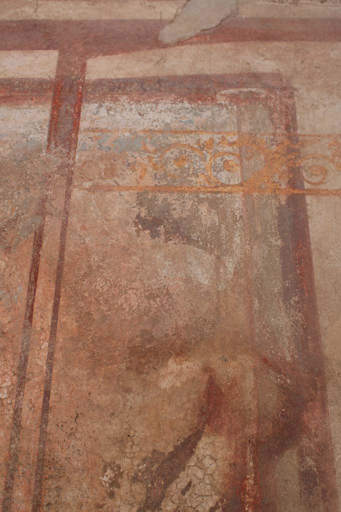 IX.5.2 Pompeii. May 2019.
Room ‘c’, detail from south wall on west side of central wall painting.
Foto Christian Beck, ERC Grant 681269 DÉCOR.