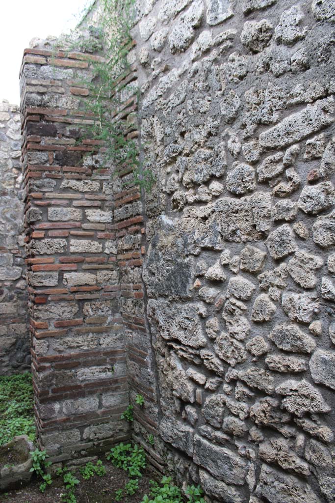 IX.5.4 Pompeii. March 2019.
Room e, looking south along west wall towards pilaster dividing room.
Foto Christian Beck, ERC Grant 681269 DÉCOR.