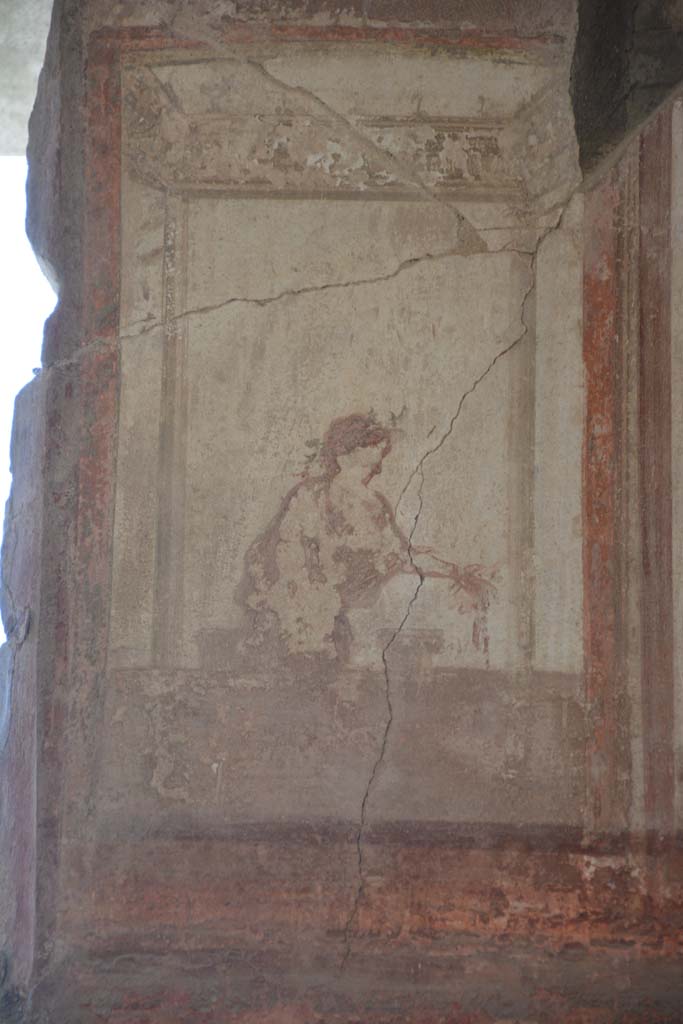 IX.5.6 Pompeii. May 2017.
Room i, upper north wall in north-east corner, detail of figure on west side.
Foto Christian Beck, ERC Grant 681269 DÉCOR.