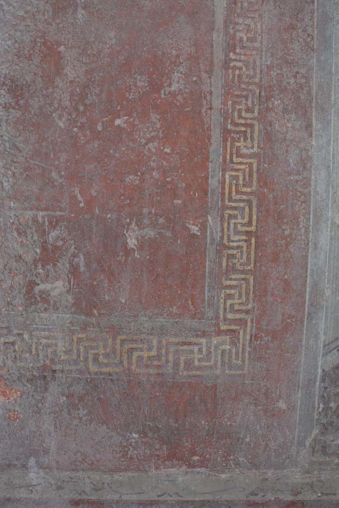 IX.5.6 Pompeii. May 2017. Room i, detail of border edging around central panel on west wall.
Foto Christian Beck, ERC Grant 681269 DÉCOR.