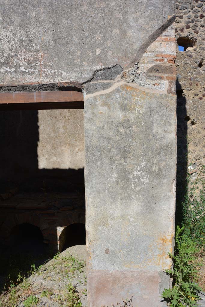 IX.5.6 Pompeii. May 2017. Room n, east side, wall on south side of doorway to room p.
Foto Christian Beck, ERC Grant 681269 DÉCOR.