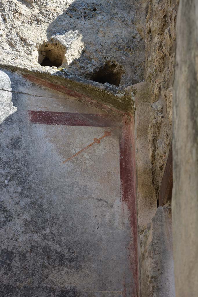 IX.5.6 Pompeii. May 2017.
Room o, looking towards upper south wall with ceiling, in south-west corner.
Foto Christian Beck, ERC Grant 681269 DÉCOR.