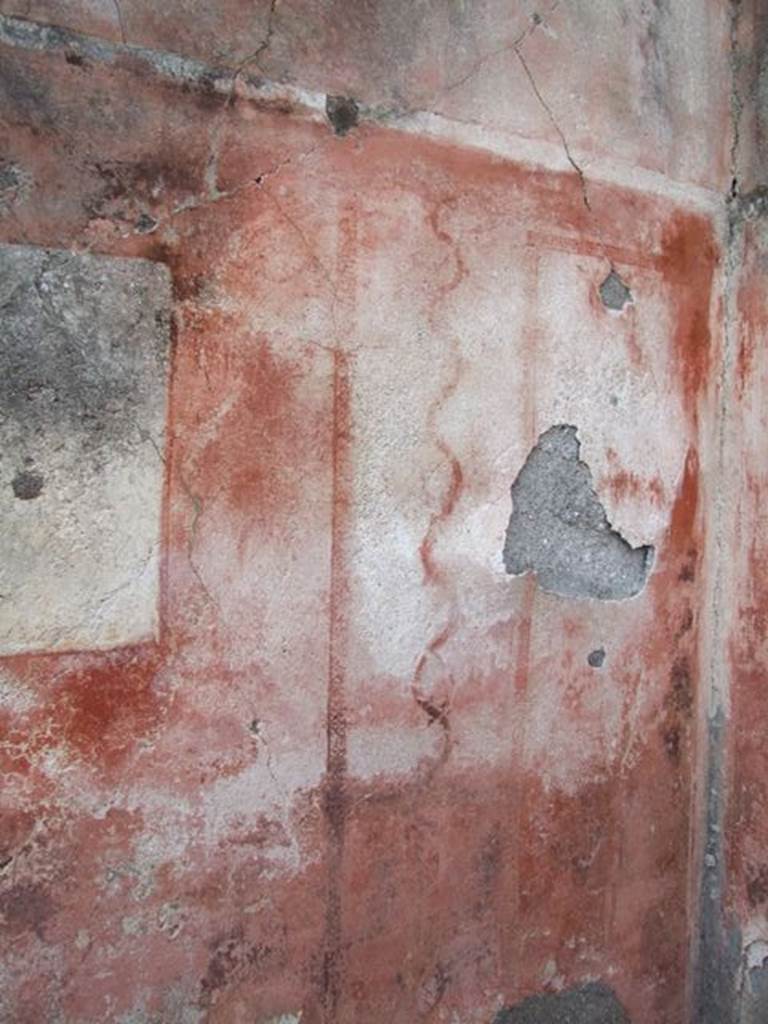 IX.5.6 Pompeii. December 2007.
Room d, remains of wall decoration on west side of south wall of ala on west side of atrium.