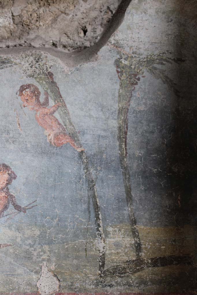 IX.5.9 Pompeii. May 2019. Room “l (L)”, pygmy climbing tree to escape crocodile.
Foto Christian Beck, ERC Grant 681269 DÉCOR.
